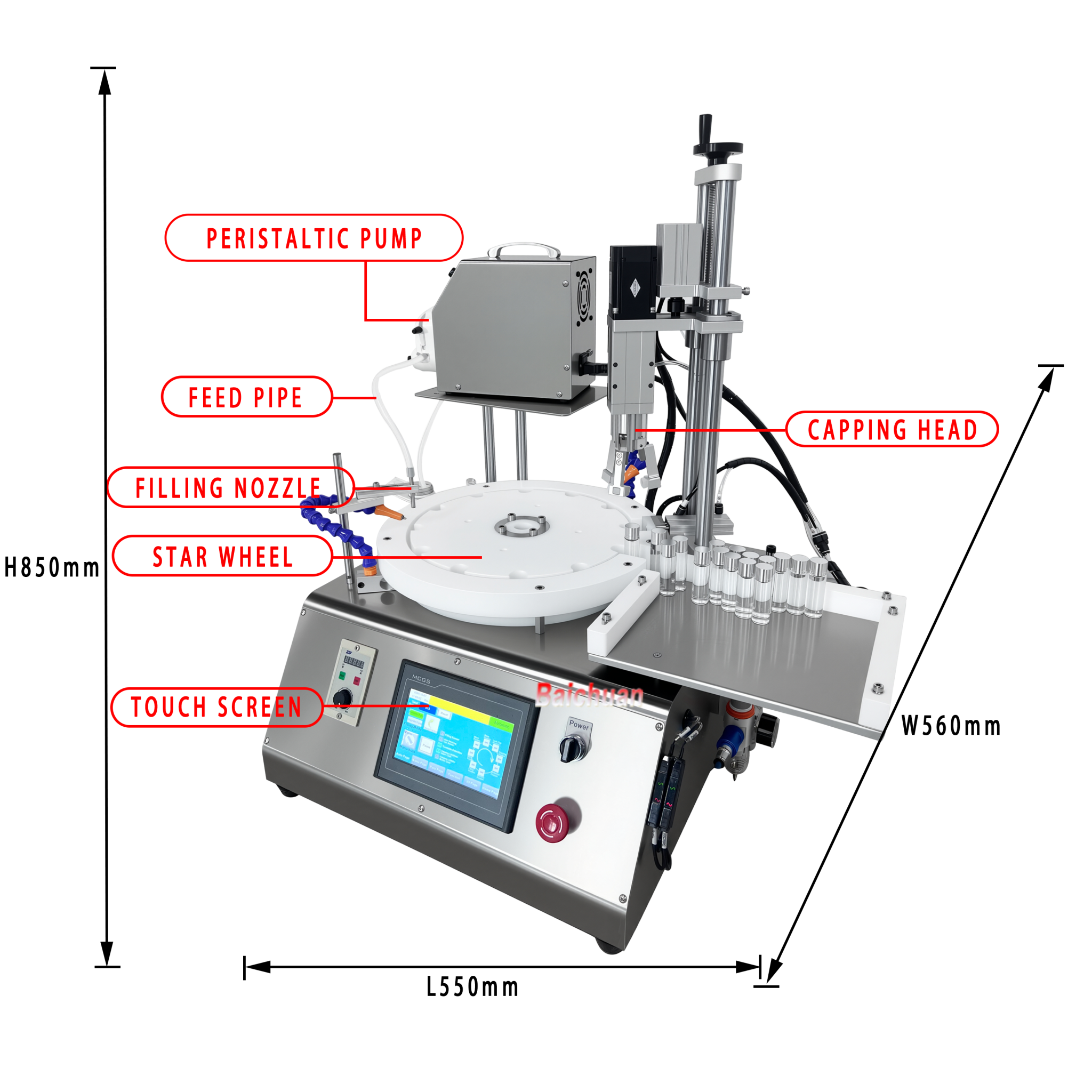 Semi-automatic Filling and Capping All-in-One Machine