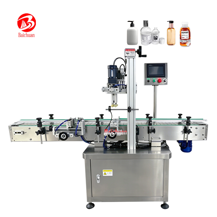 good quality automatic touch screen servo rotary plastic bottle screw capping for beverage production line good quality automatic touch screen servo rotary plastic bottle screw capping for beverage production line